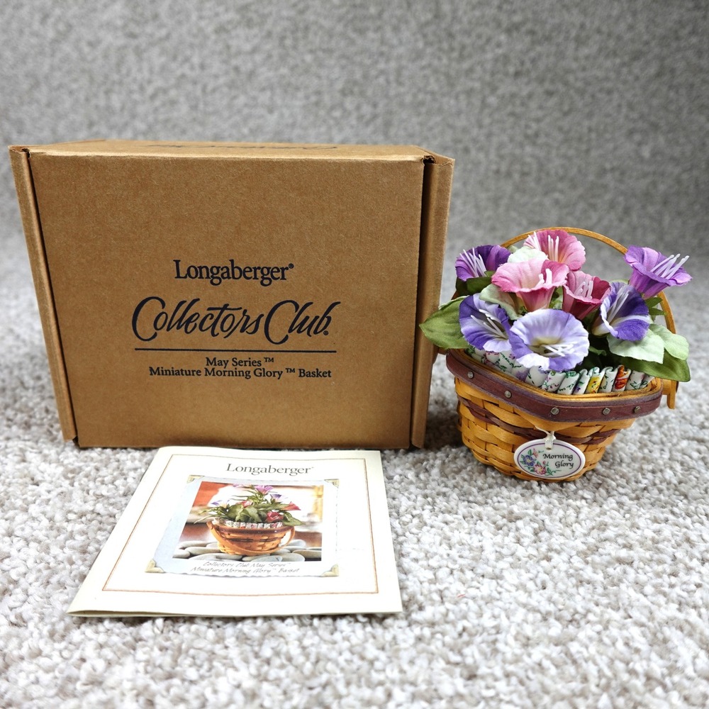 Longaberger 2006 Collectors‎ Club May Series Mini Morning Glory Basket Set Box